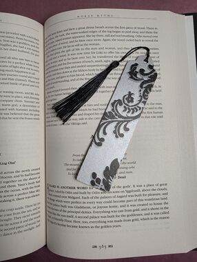 Damask Tassel Bookmark
